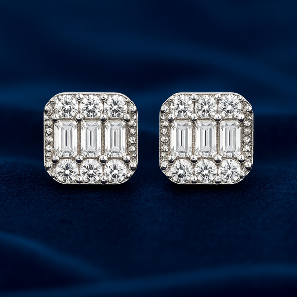 Moissanite Cluster Earrings Galnuv