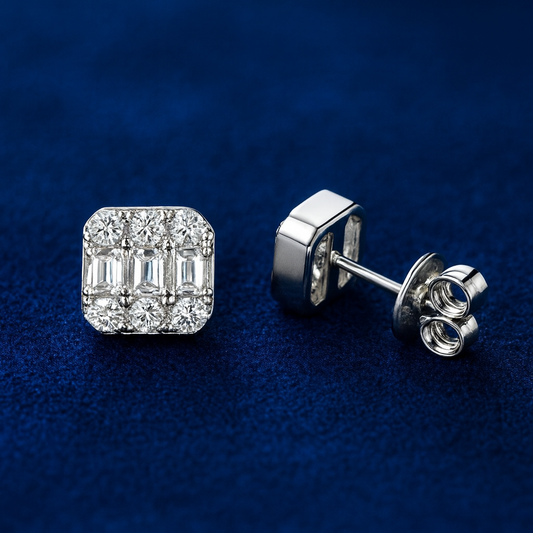 Moissanite Cluster Earrings Galnuv