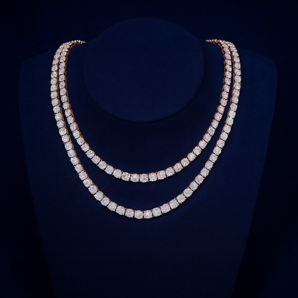 5mm Moissanite Silver Tennis Chains Galnuv