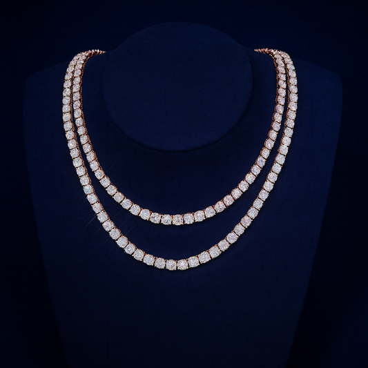5mm Moissanite Silver Tennis Chains Galnuv