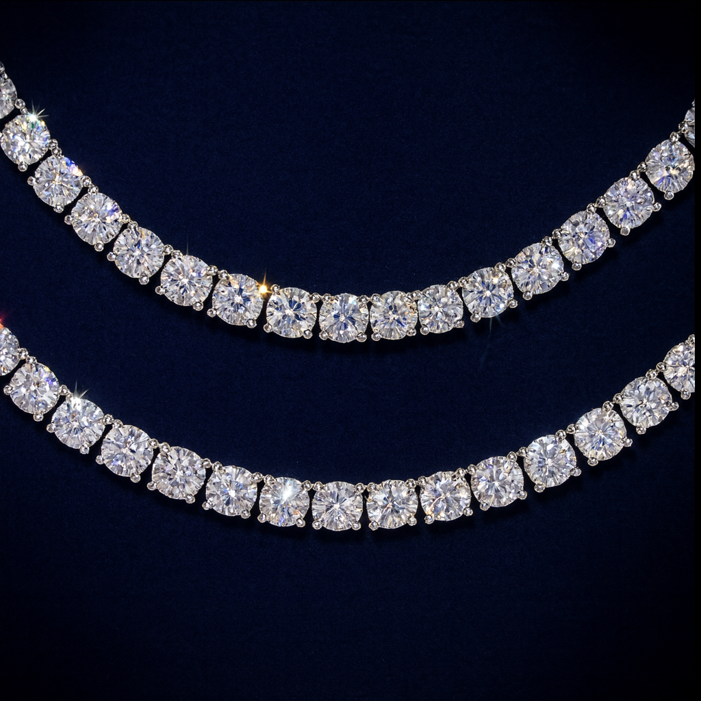5mm Moissanite Silver Tennis Chains Galnuv