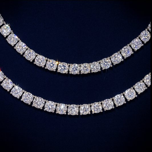 5mm Moissanite Silver Tennis Chains Galnuv