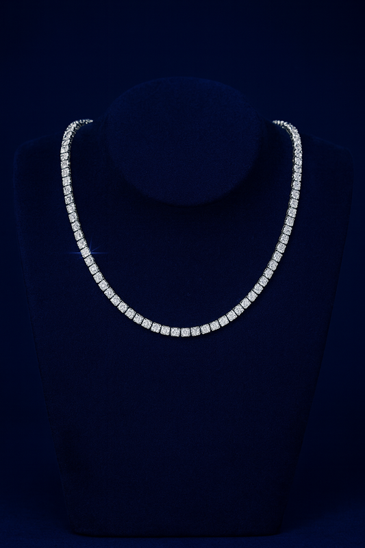 4mm Moissanite Silver Tennis Chains Galnuv