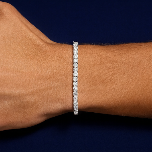 4mm Moissanite Silver Tennis Bracelet Galnuv