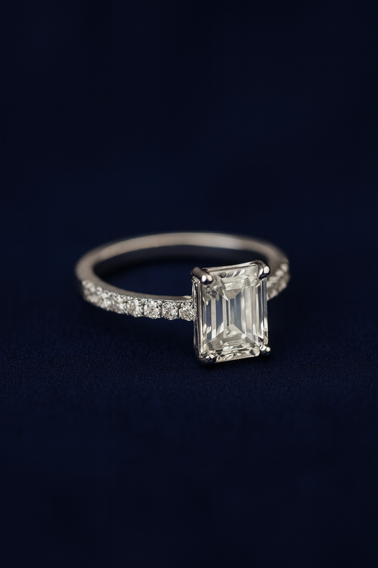 4ct Moissanite Emrald Ring Galnuv