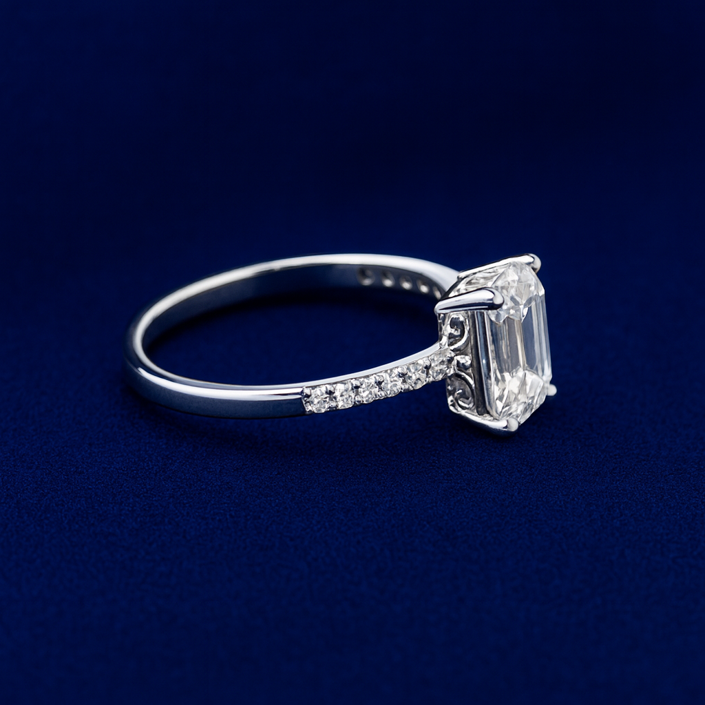 4ct Moissanite Emrald Ring Galnuv