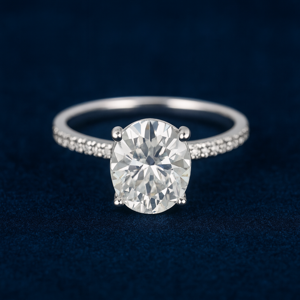 3ct Moissanite Oval Engagement Ring Galnuv