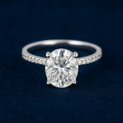 3ct Moissanite Oval Engagement Ring Galnuv