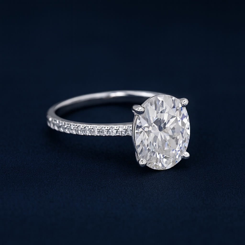 3ct Moissanite Oval Engagement Ring Galnuv