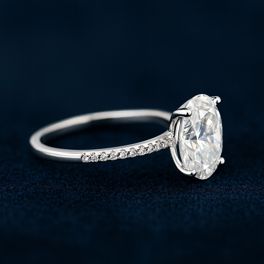 3ct Moissanite Oval Engagement Ring Galnuv