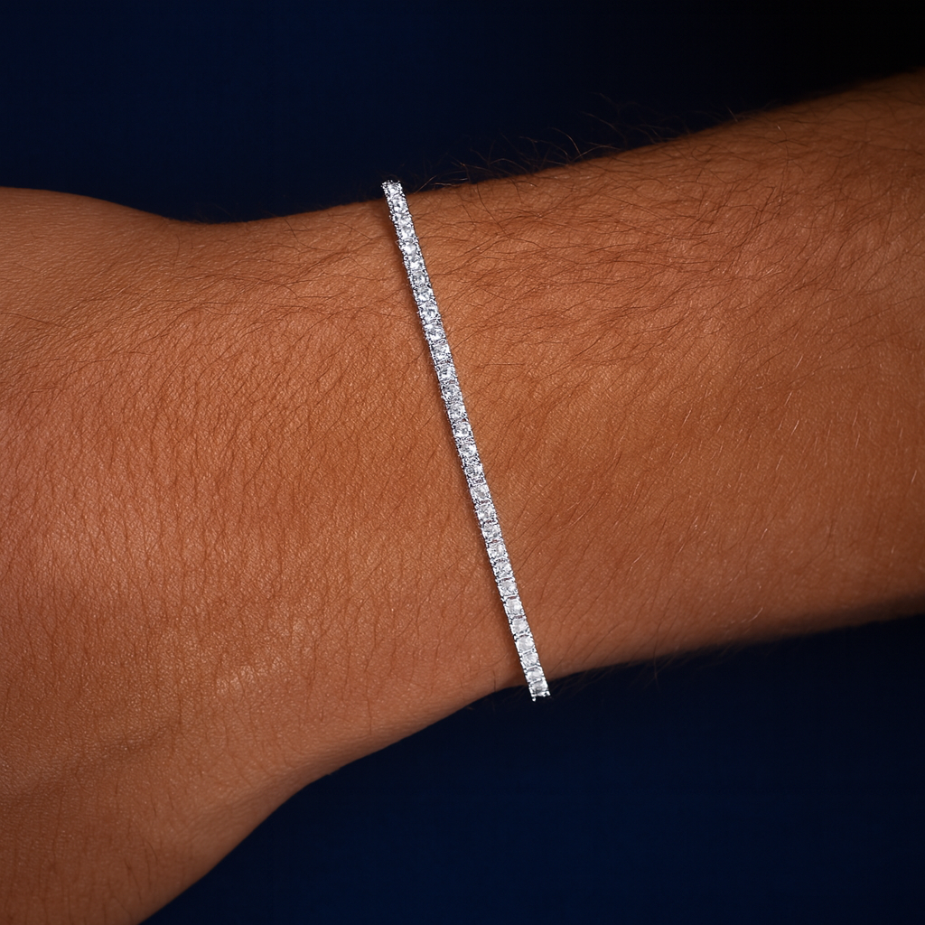 2mm Moissanite Silver Tennis Bracelet Galnuv