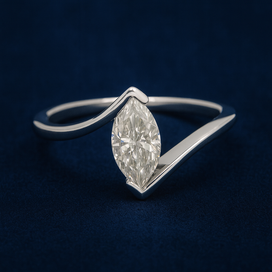 1ct Moissanite Solitaire Marquise Wrap Engagement Ring Galnuv