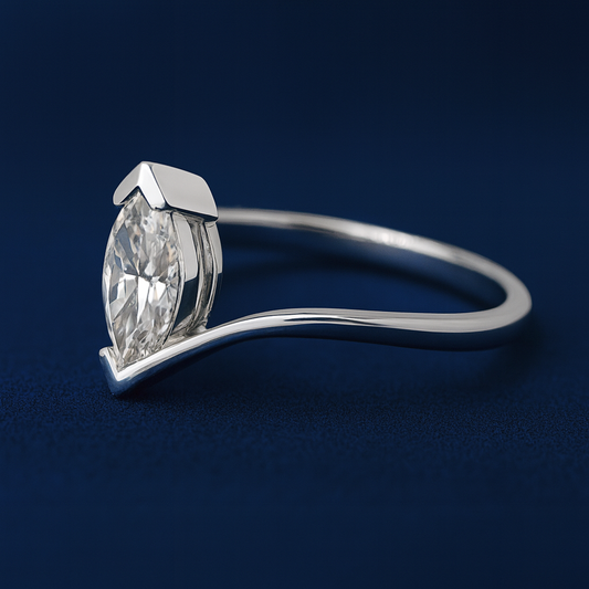 1ct Moissanite Solitaire Marquise Wrap Engagement Ring Galnuv