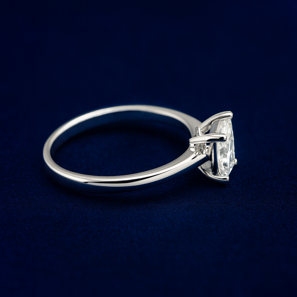 1ct Moissanite Princess Cut Solitaire Ring Galnuv