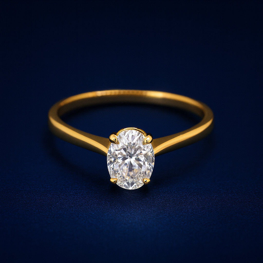 1ct Moissanite Oval Engagement 10k Gold Ring Galnuv