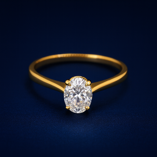 1ct Moissanite Oval Engagement 10k Gold Ring Galnuv