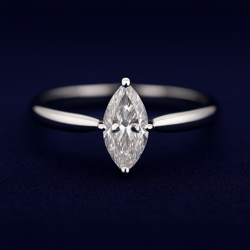 1ct Moissanite Marquise Solitaire Ring Galnuv