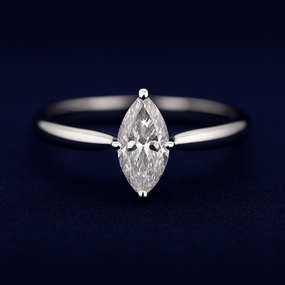 1ct Moissanite Marquise Solitaire Ring Galnuv