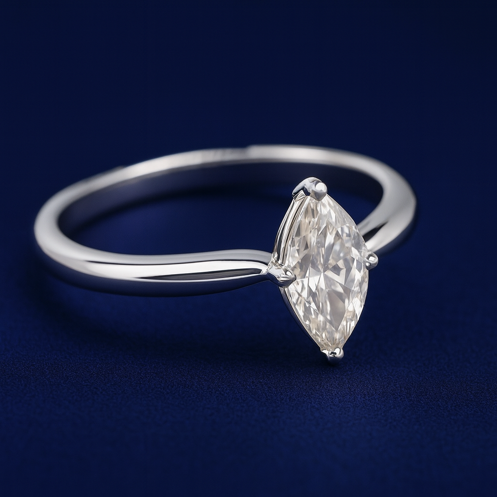 1ct Moissanite Marquise Solitaire Ring Galnuv