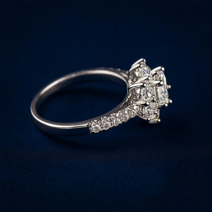 1ct Moissanite Engagement Flower Ring Galnuv
