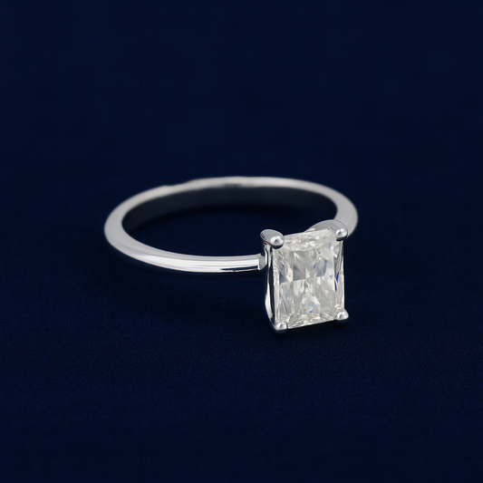 1ct Moissanite Radiant Cut Solitaire Ring Galnuv