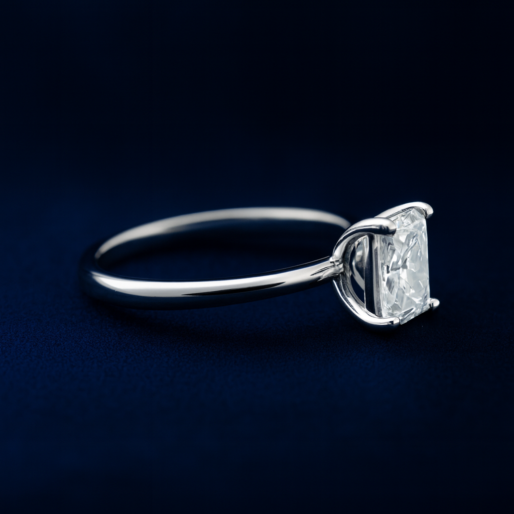 1ct Moissanite Radiant Cut Solitaire Ring Galnuv