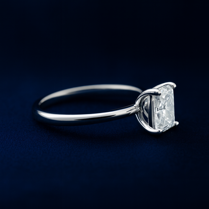 1ct Moissanite Radiant Cut Solitaire Ring Galnuv