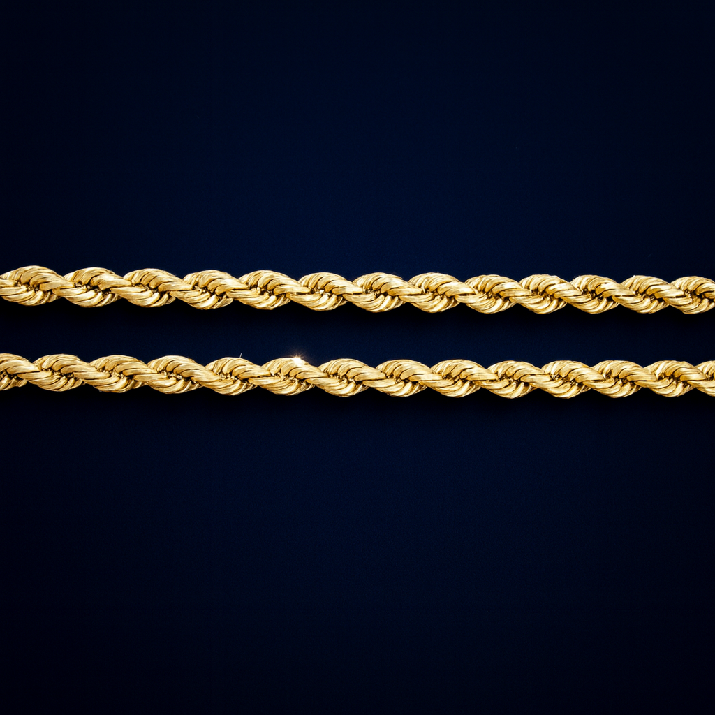 10K Yellow Gold 2.5mm Rope Chain Galnuv