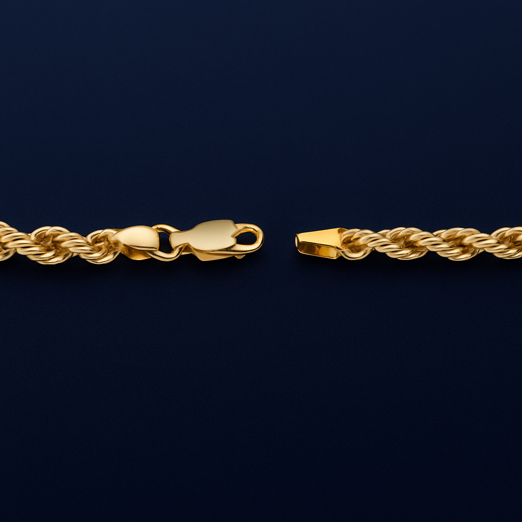 10K Yellow Gold 2.5mm Rope Chain Galnuv