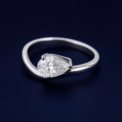 1.5ct Moissanite Pear Engagement Ring Galnuv