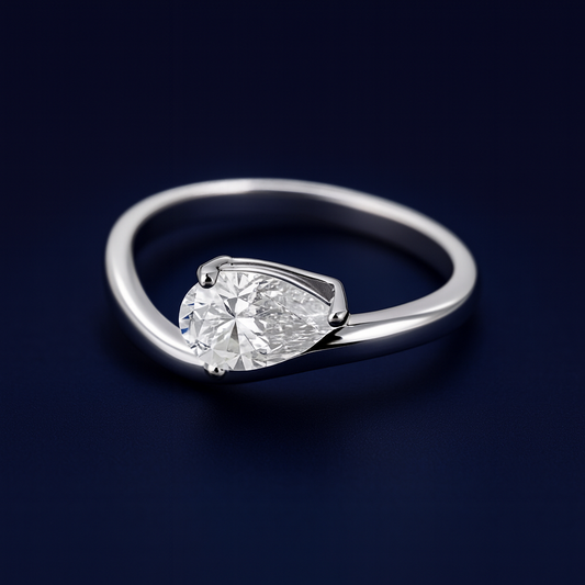 1.5ct Moissanite Pear Engagement Ring Galnuv