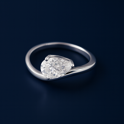 1.5ct Moissanite Pear Engagement Ring Galnuv