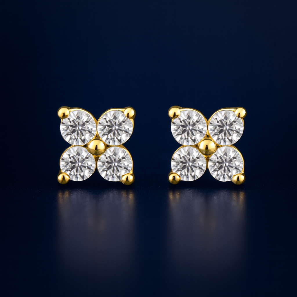 0.4ct Moissanite Four-Stone Cluster Stud Earrings Galnuv