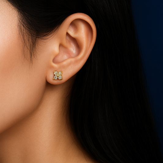 0.4ct Moissanite Four-Stone Cluster Stud Earrings Galnuv