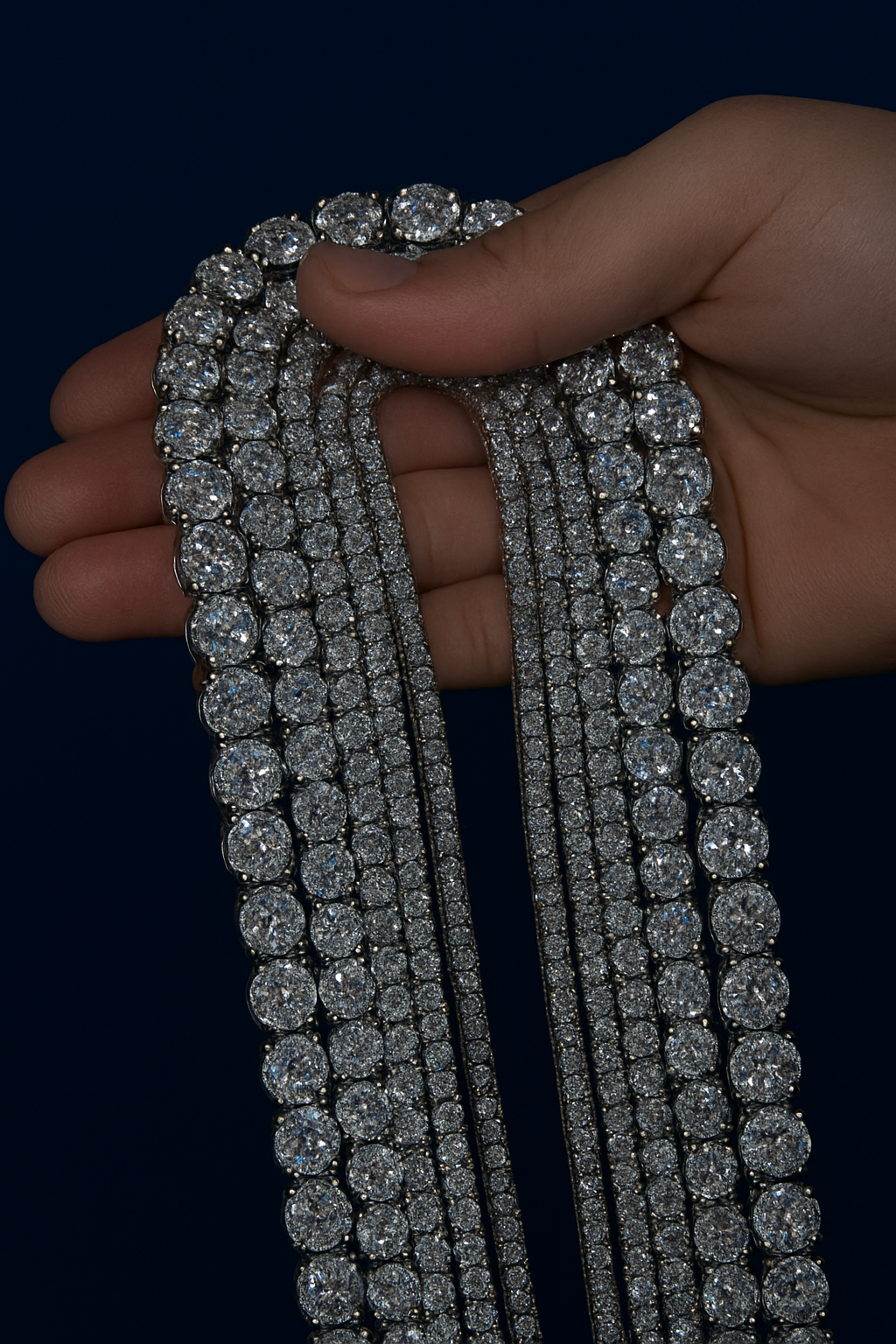 Moissanite Silver Tennis Chain (All Sizes) Galnuv