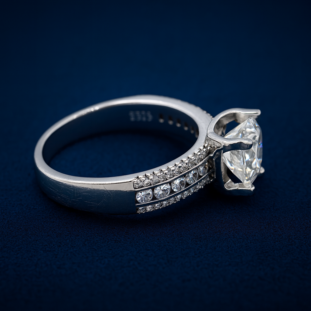 2ct Moissanite Round Cut Engagement Ring Galnuv