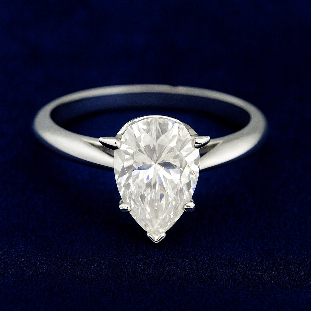 2ct Moissanite Pear Engagement Solitaire Ring Galnuv