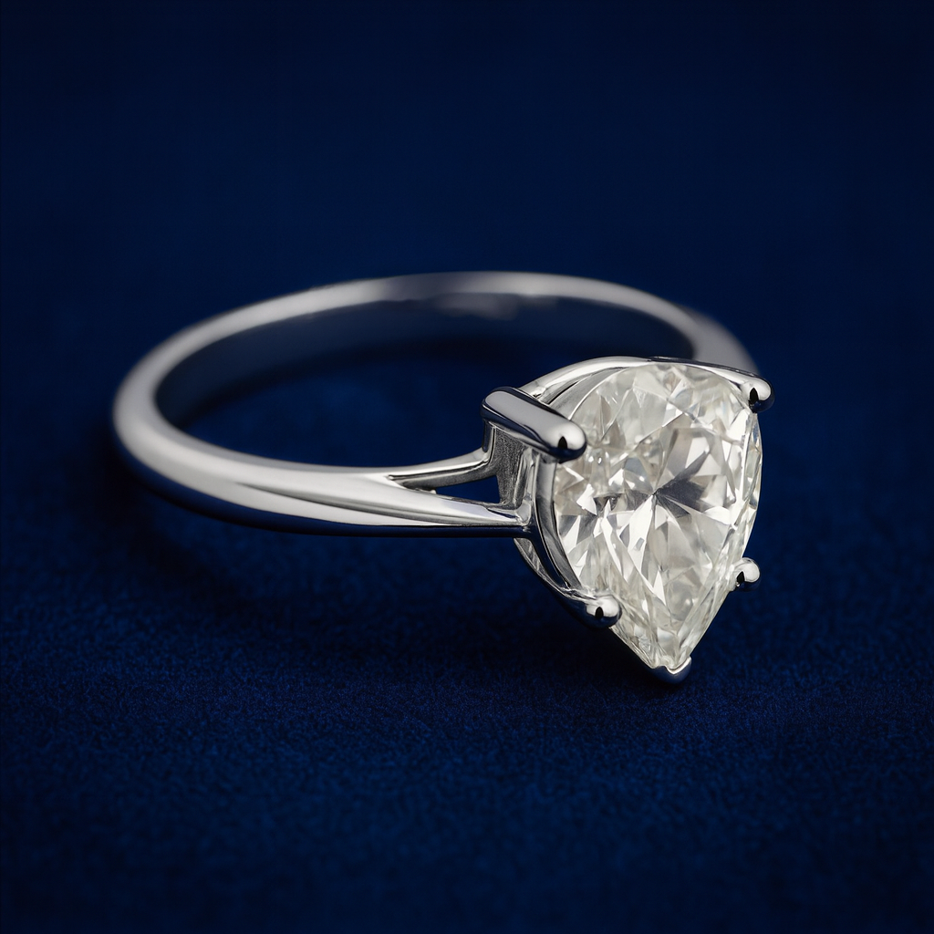 2ct Moissanite Pear Engagement Solitaire Ring Galnuv