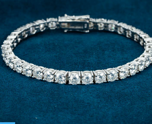 5mm Moissanite Silver Tennis Bracelet Galnuv
