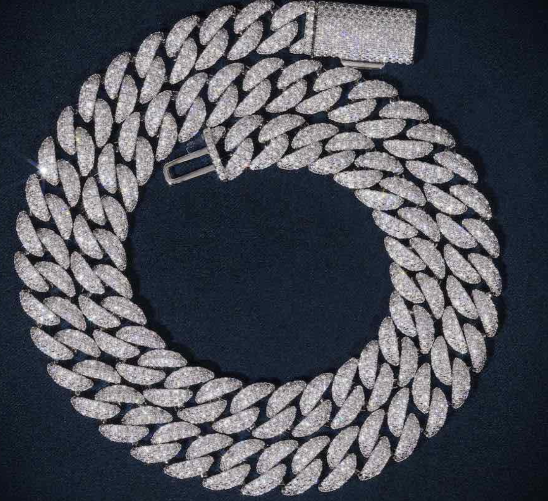 10MM Moissanite Cuban Link Chain Galnuv