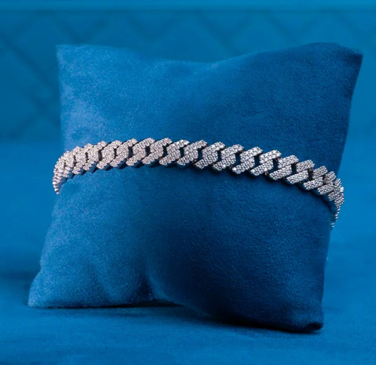 Moissanite Silver Cuban Bracelets (All Size) Galnuv