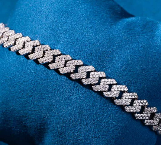 Moissanite Silver Cuban Bracelets (All Size) Galnuv