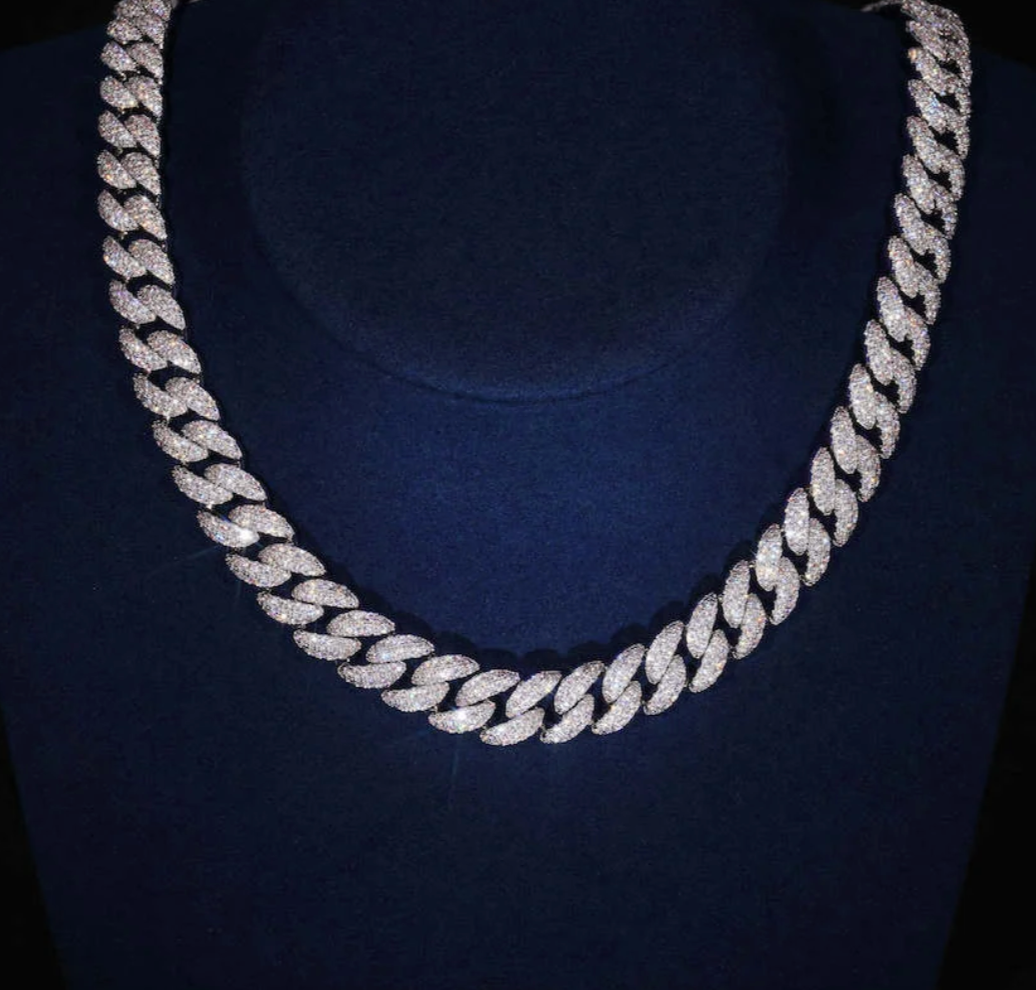 10MM Moissanite Cuban Link Chain Galnuv