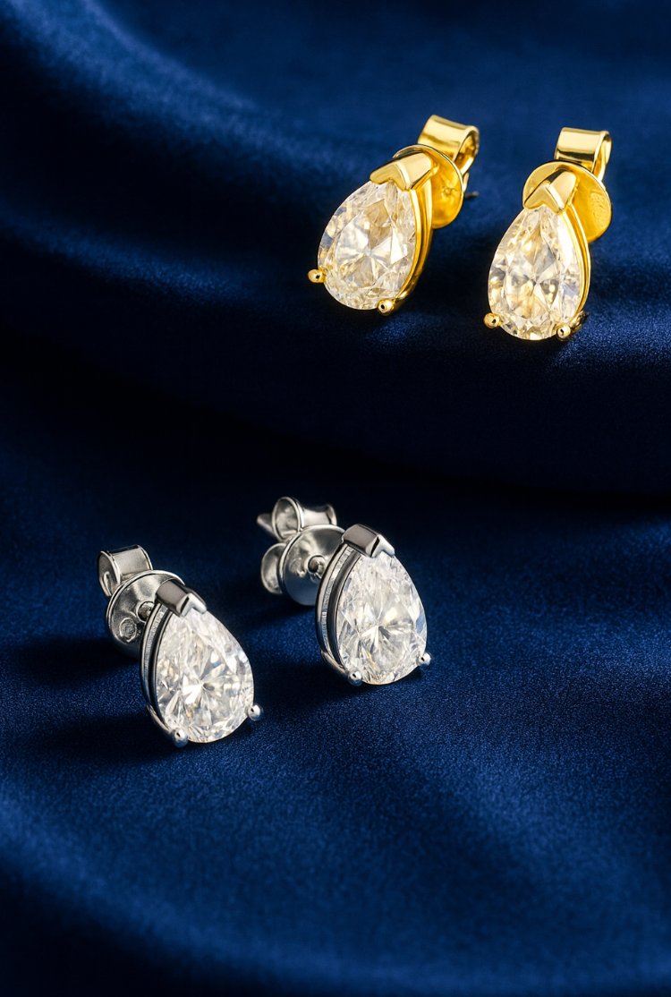 Moissanite Pear Stud Earrings Galnuv