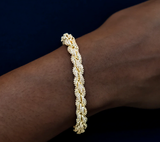 8mm Moissanite Silver Rope Bracelet Galnuv