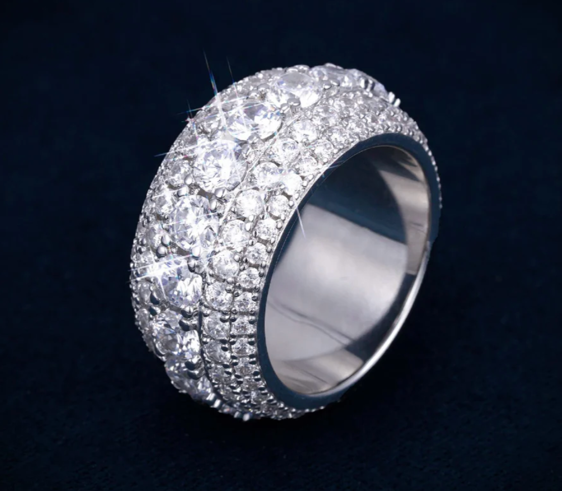5 Row Eternity Ring Moissanite Galnuv
