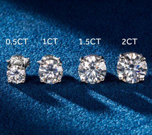 Moissanite Round Stud Earrings Galnuv