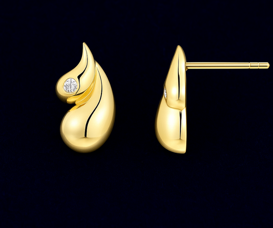 Moissanite Tear Drop Stud Earrings Galnuv