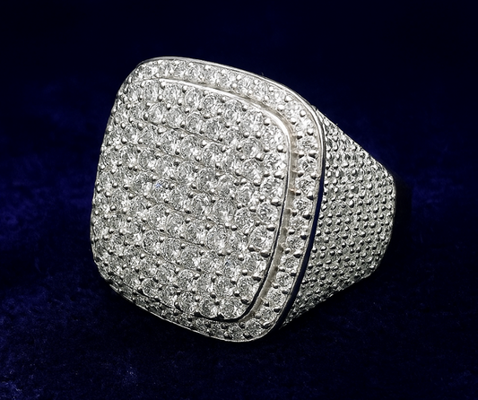 Moissanite Square Pavé Cluster Ring Galnuv