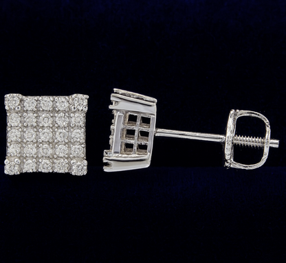 Moissanite Square Earrings Pavé Studs Galnuv